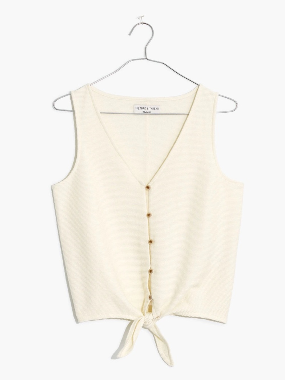 Madewell Texture & Thread Button-Front Tie Tank Top